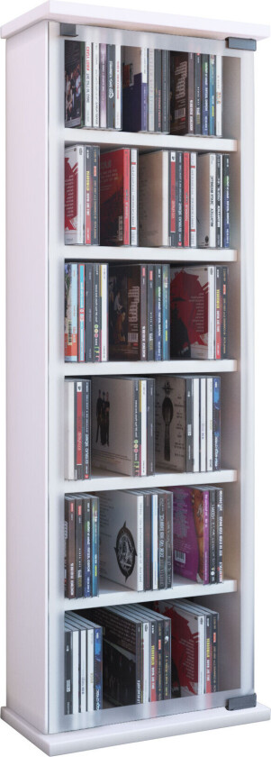 Classic hylle , CD-stativ, 6 hyller hvit.