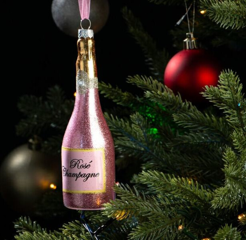 Juletrepynt Rosé Champagneflaske