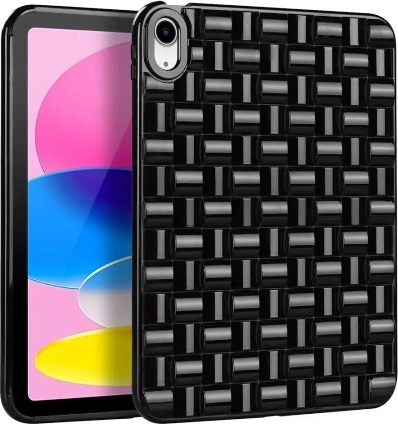 iPad 10.9" (2022) Fleksibelt Plast Deksel - Flettdesign - Svart
