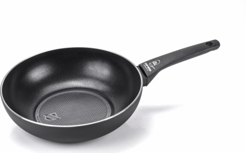 0005554328, Rund, Wok-/Stekepanne, Svart, Recy, Aluminium, 4 L