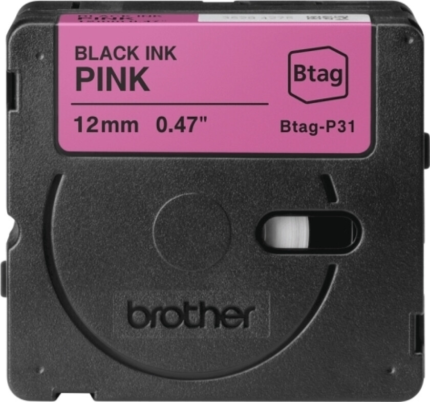 Btagp31 12Mm Black On Pink Tape