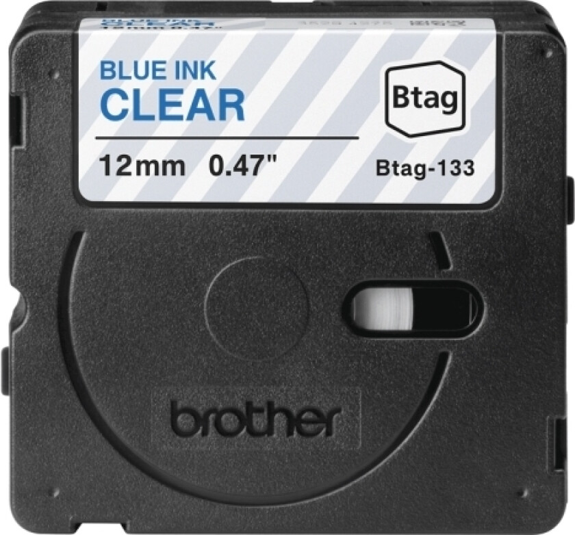 Btag133 12Mm Blue On Clear Tape