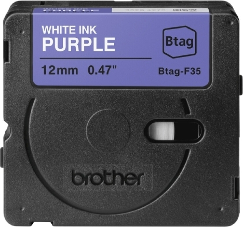 Btagf35 12Mm White On Purple Tape