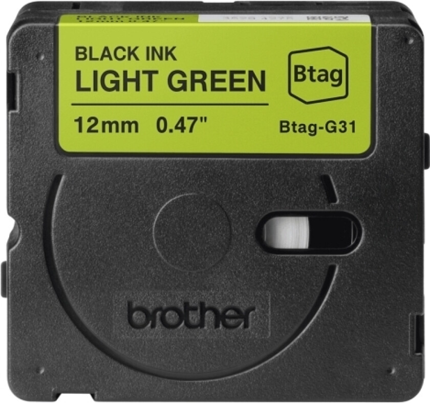 Btagg31 12Mm Black On Light Green Tape