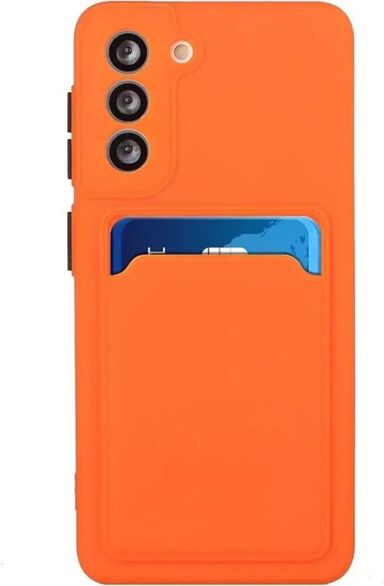 Samsung Galaxy S23+ (Plus) Fleksibelt Plastdeksel med Kortholder - Oransje
