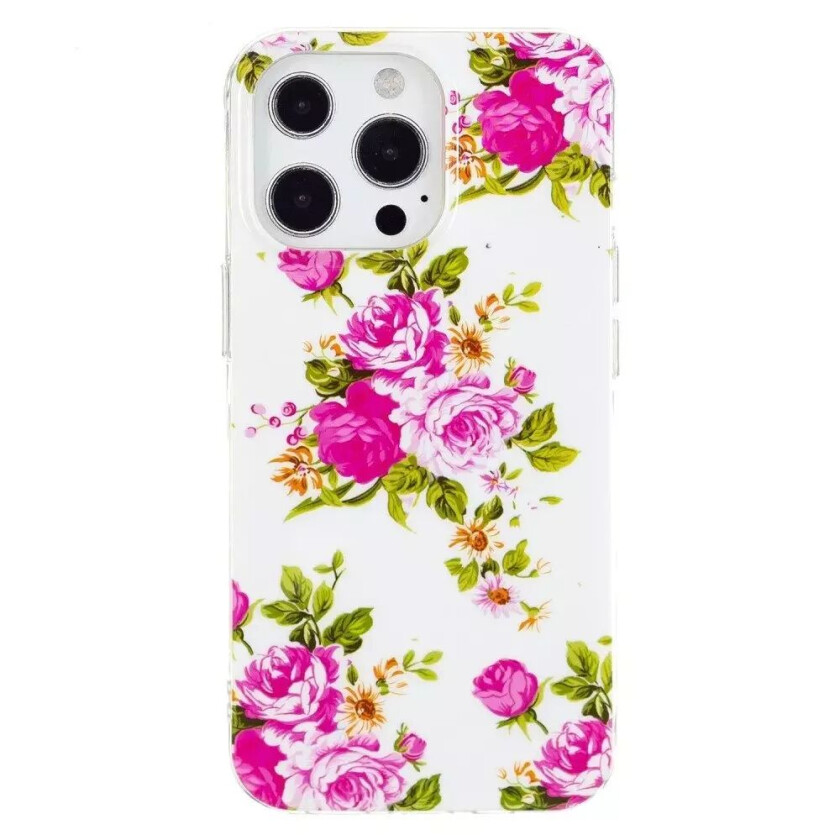 iPhone 14 Pro Fleksibelt TPU-Plastbakdeksel - Rosa Roser