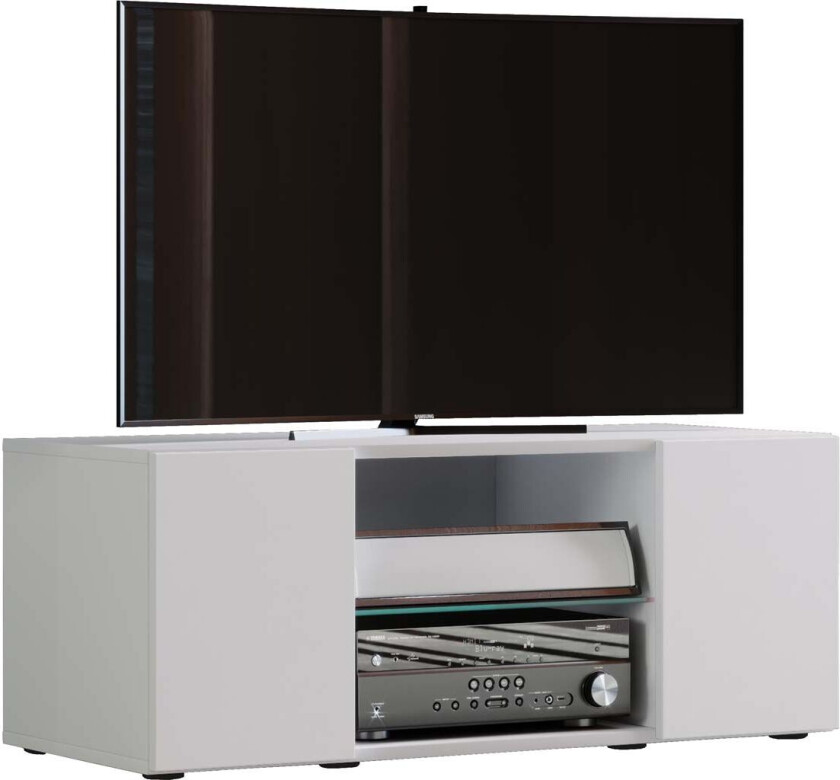 Lowina95 TV-bord 2 dører 2 skuffr hvit.