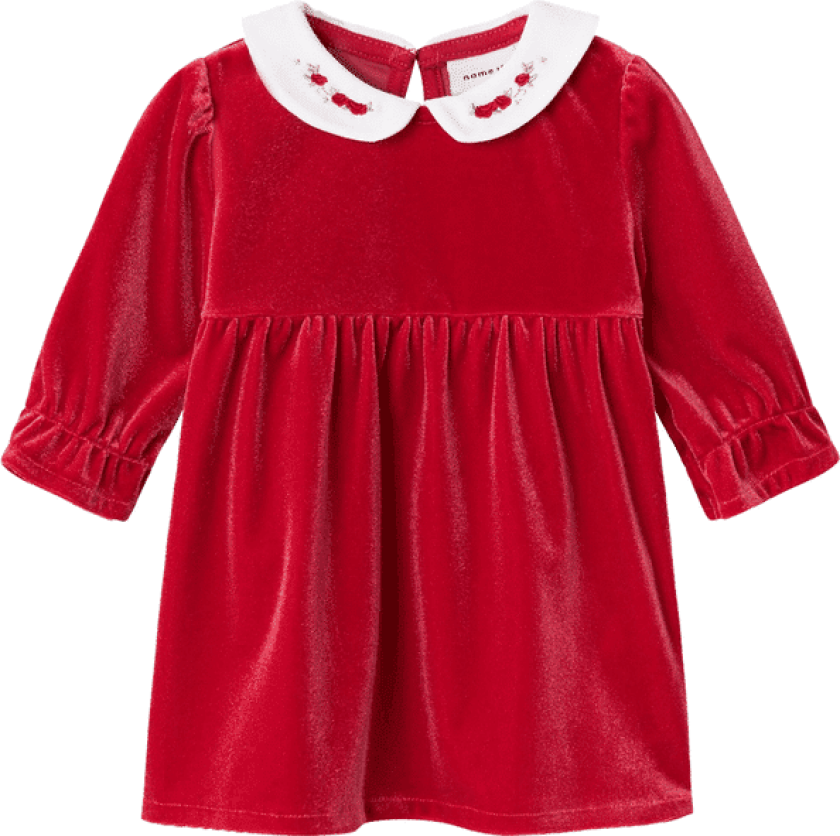 Name It Nbfrinna velourkjole til baby, Jester Red
