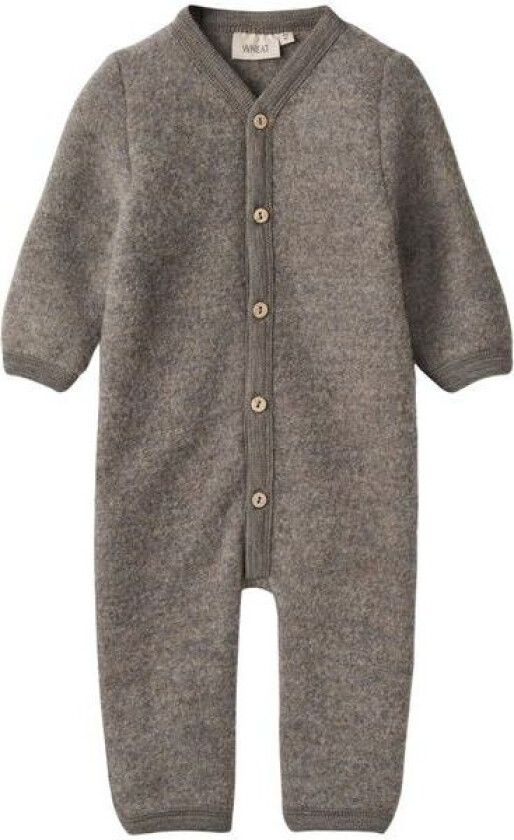 Wheat Levi ullfleecedress til baby, brown melange