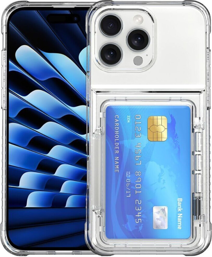 Bakdeksel med kortspor og stativ til iPhone 15 Plus