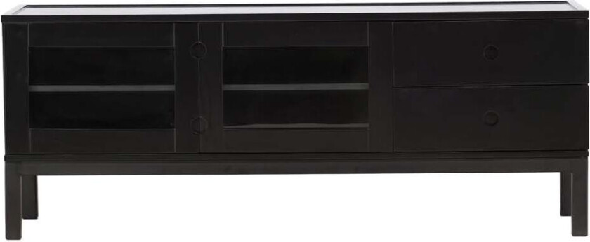 Alcoa skjenk 2 glassdører 2 skuffer svart.