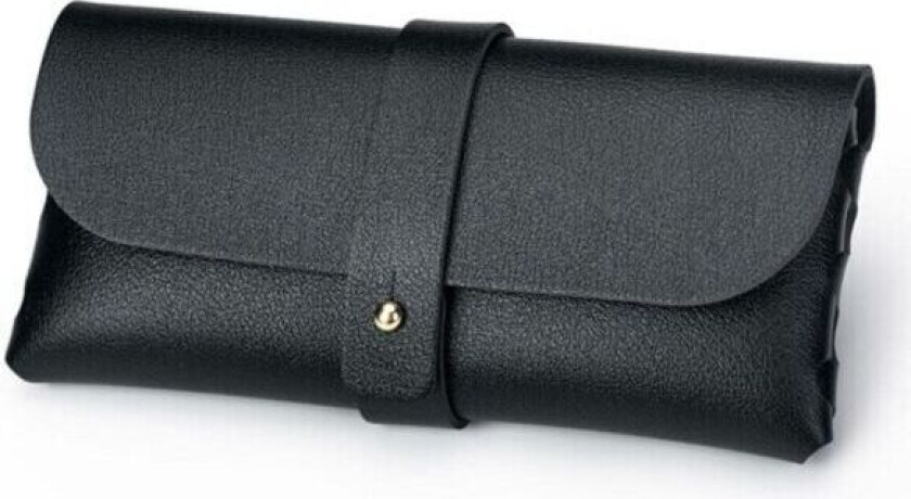 Tynn brilleveske i pu skinn svart