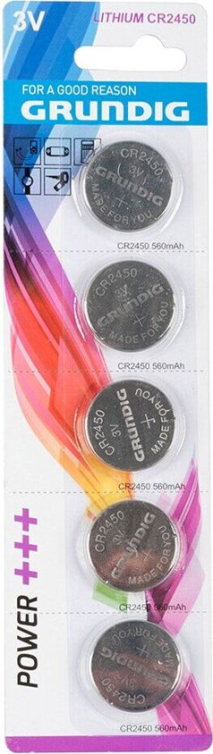 Grundig CR2450 Knappcellebatteri 5-pak