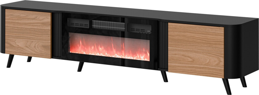 Clement TV-benk 200 cm - Svart/Brun