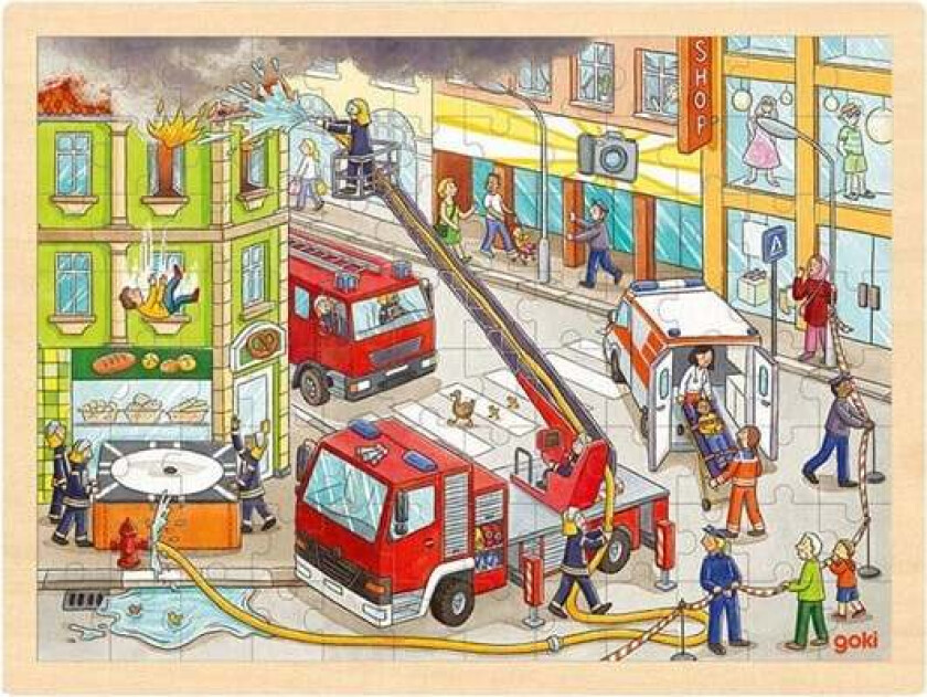 Wooden Jigsaw Puzzle Fire Fighting 96pcs. Tre