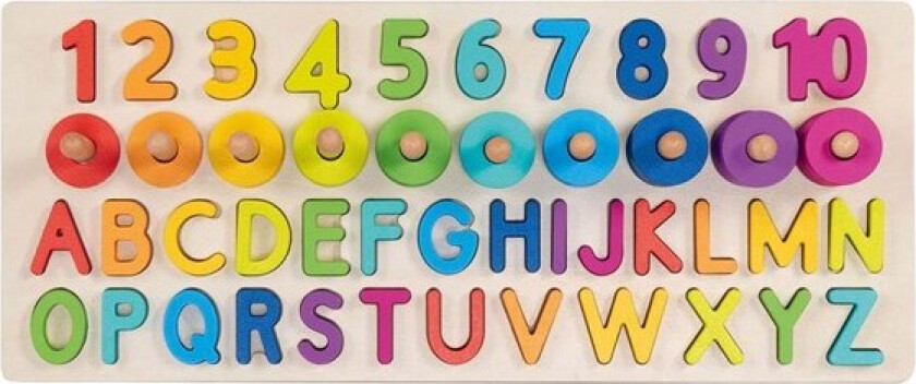 Wooden Alphanumeric Puzzle 91 pieces. Tre