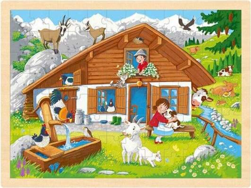 Wooden Jigsaw Puzzle in the Alps 96pcs.