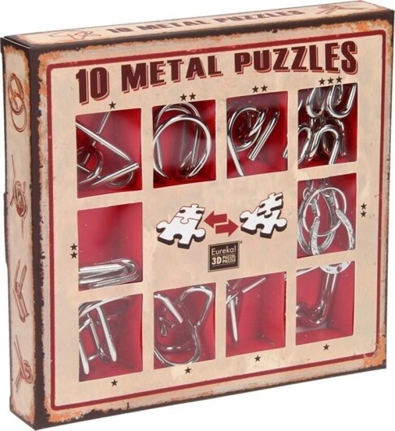 Brain puzzle set Red 10 pcs. Blokk