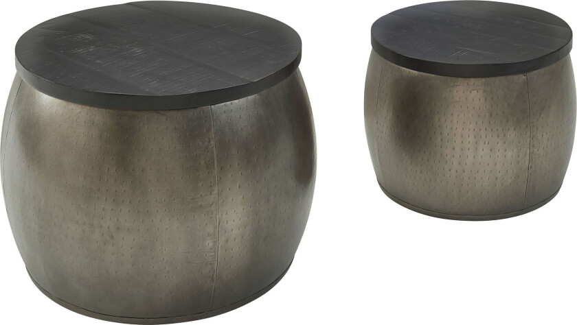 Willowdale Settbord 55 cm Rundt 2 Bord - Sølv/Svart