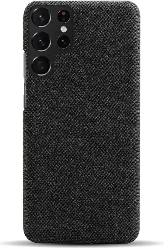 Samsung Galaxy S23 Ultra Hard Plast med Stoff - Bakdeksel - Svart