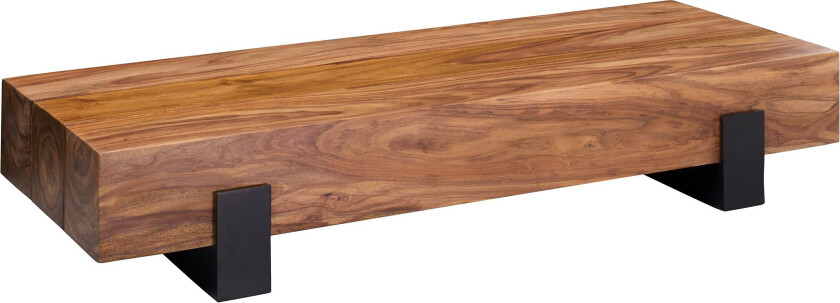 Taquanna Sofabord 115 cm Rundt - Massivt Tre/Brun/Svart