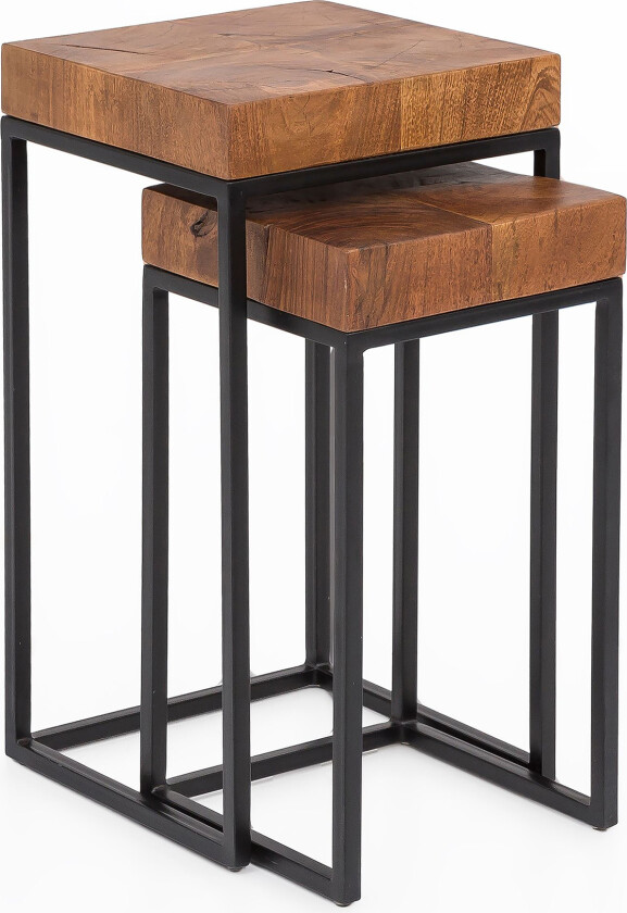 Hoysradt Settbord 30 cm 2 Bord - Massivt Tre/Brun/Svart