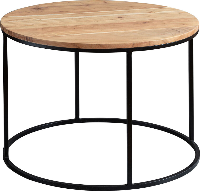 Gorizia Sofabord 60 cm Rundt - Akacia/Svart