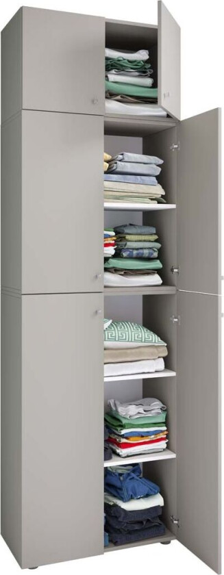 LonaXXL garderobeskap 6 dører grå.