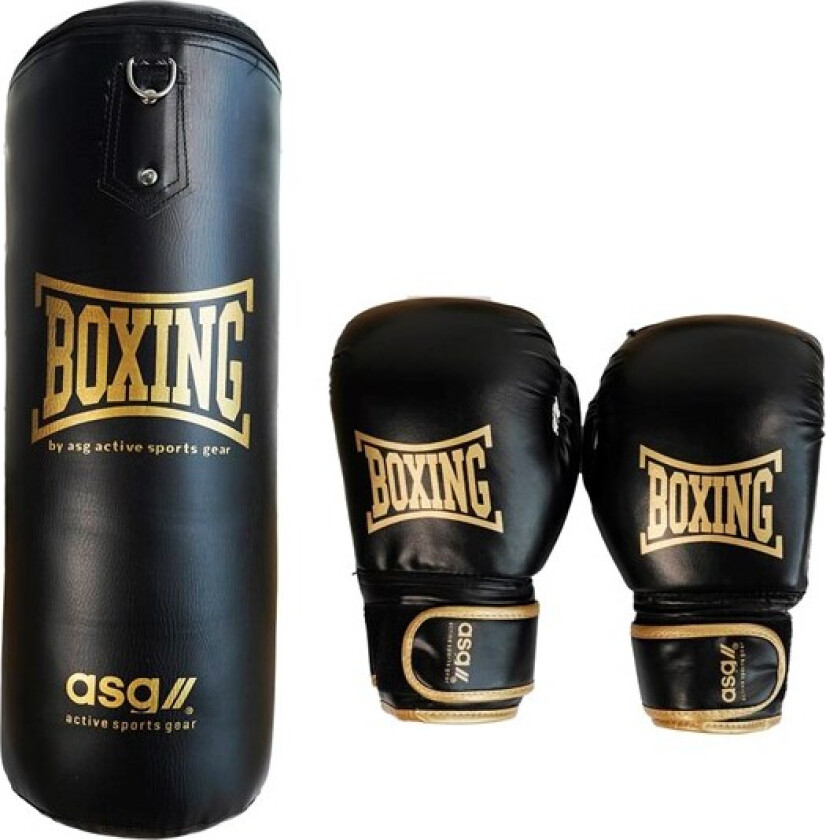Junior Boxing Bag - 11 Kg. (Gloves + Bag) Black/Gold