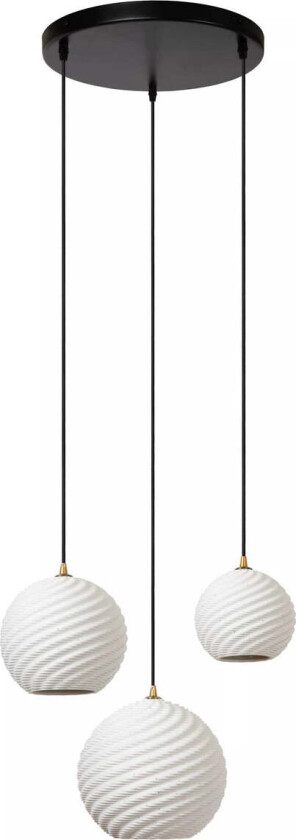 Bina takpendel 40 cm 3-lys - Hvit