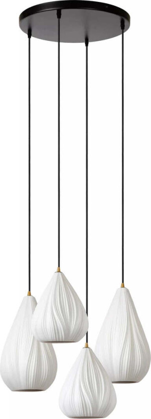 Cinzia takpendel 55,5 cm 4-lys - Hvit