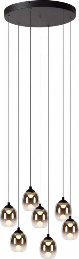 Tamino takpendel 7 x 7W 3000 Kelvin - Dimbar - Svart / Røykfarget