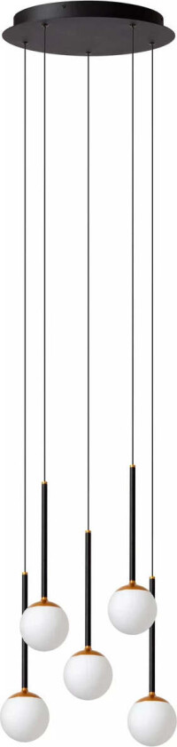 Calina takpendel 5 x 8,2W 2560 Kelvin - Dimbar - Svart / Hvit