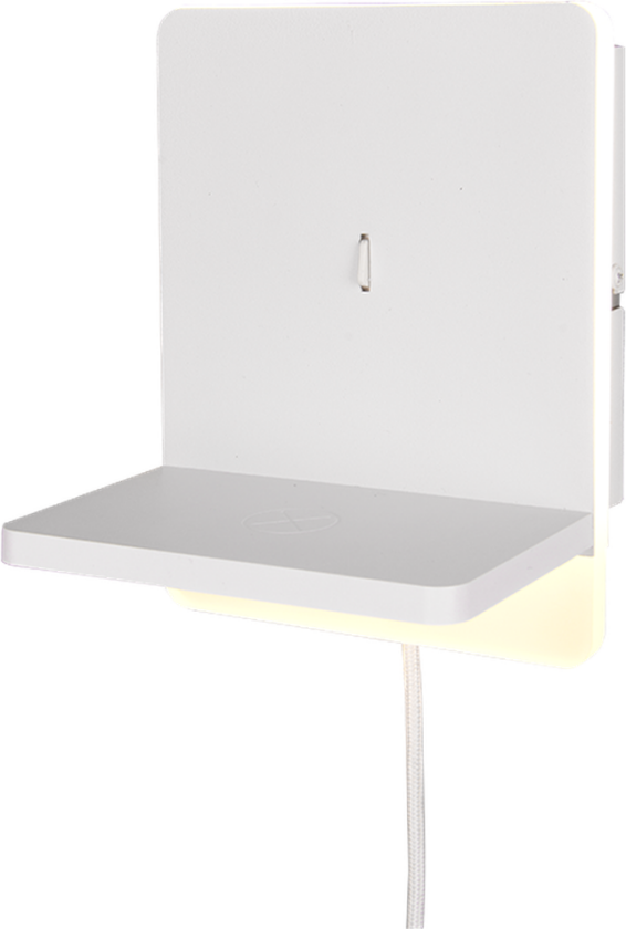 Fairfield vegglampe 9W 3000 Kelvin med USB - 3-step dim - Hvit