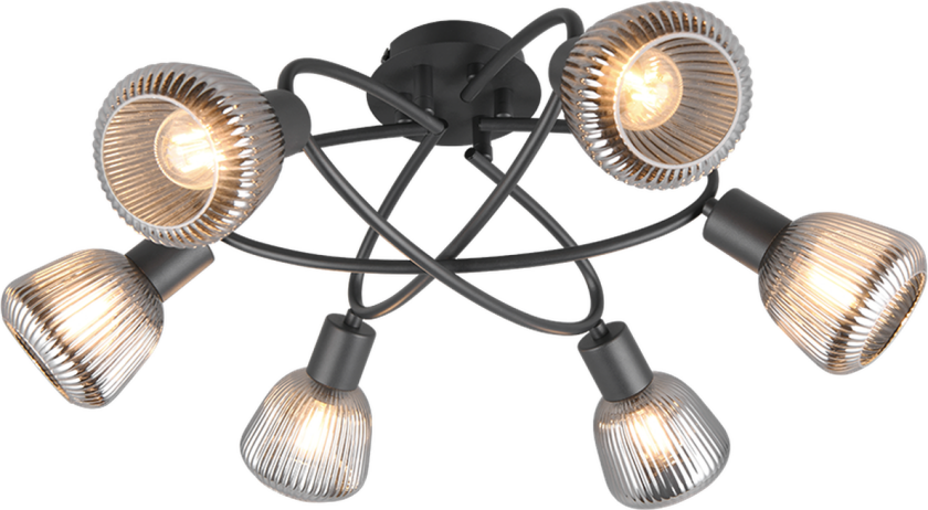 Tarifa taklampe 6-lys - Svart