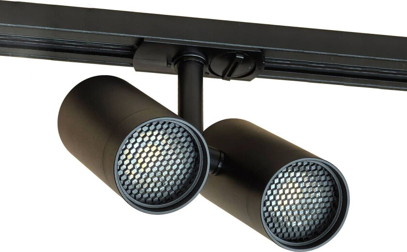 Linaro skinnespotlight, 2 lyskilder, svart, aluminium