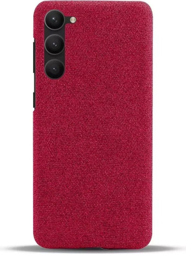 Samsung Galaxy S23 Hard Plast med Stoff - Bakdeksel - Rød