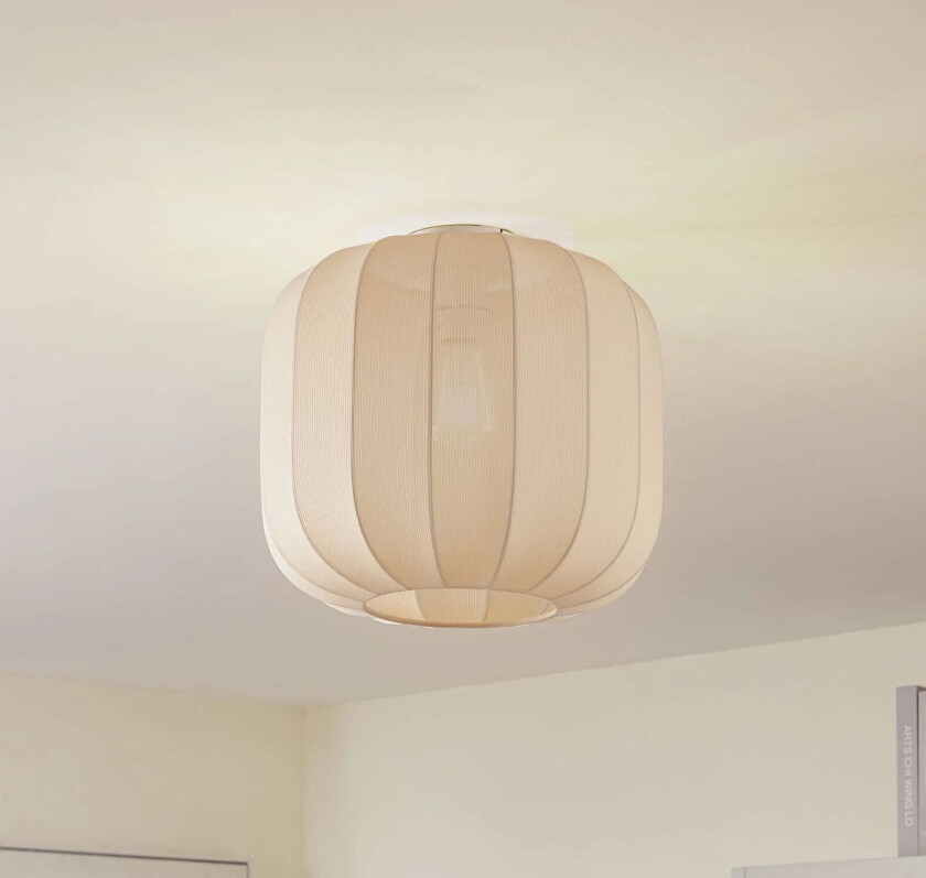 Helin taklampe, beige, stoff, Ø 35 cm
