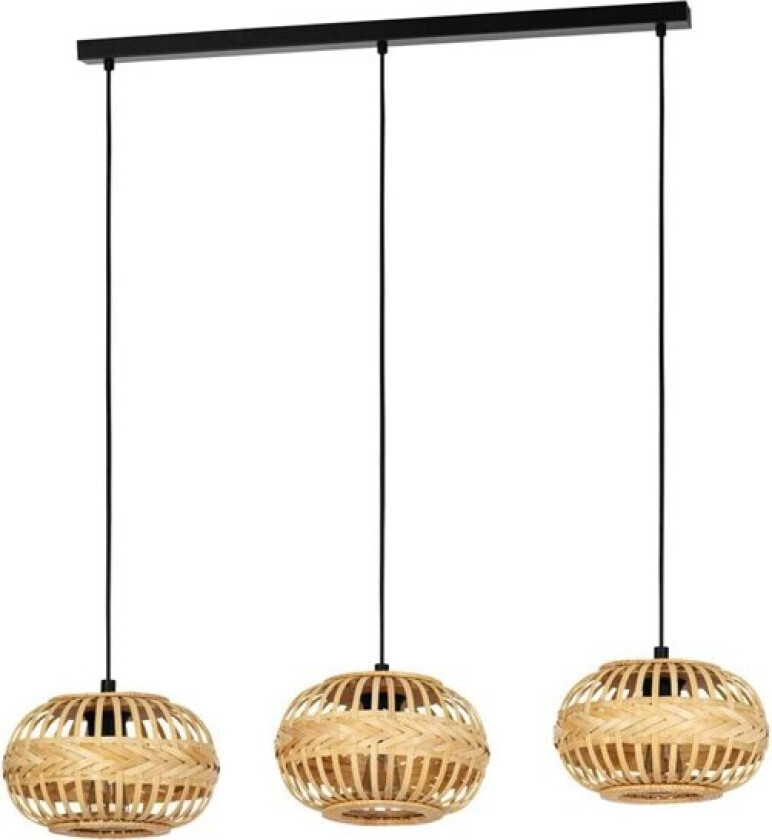 AMSFIELD 1 LANGBORD 3XE27 SORT/NATUR