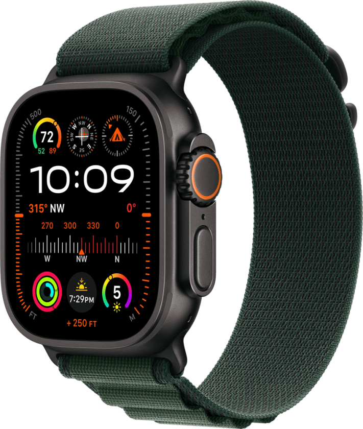 Watch Ultra 2 49mm GPS+CEL (Blackl Titanium/Dark Green Alpine Loop) S