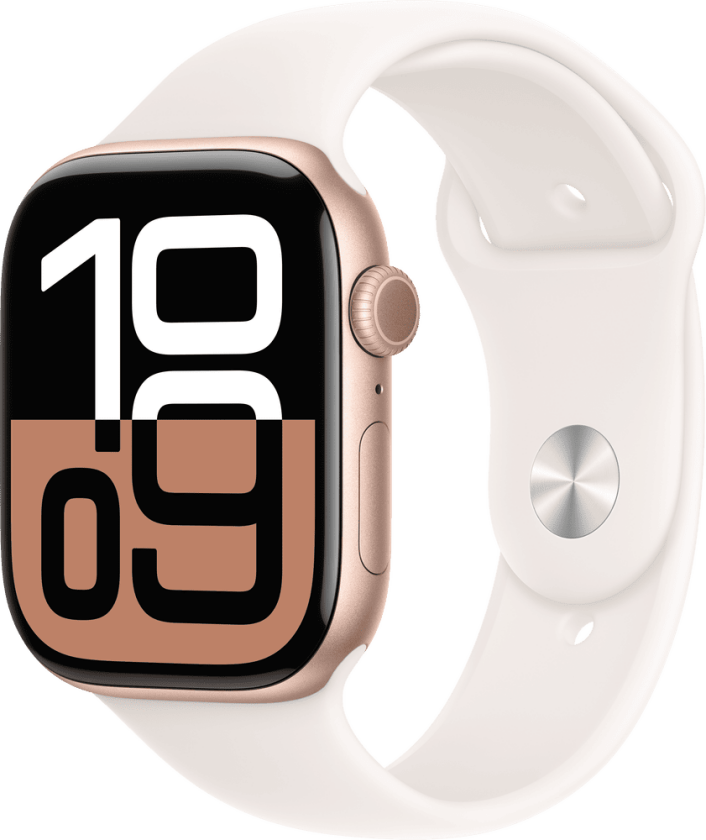 Watch Series 10 GPS+Cellular 46mm Rose Gold Aluminium Case with Light Blush Sport Band - M/L