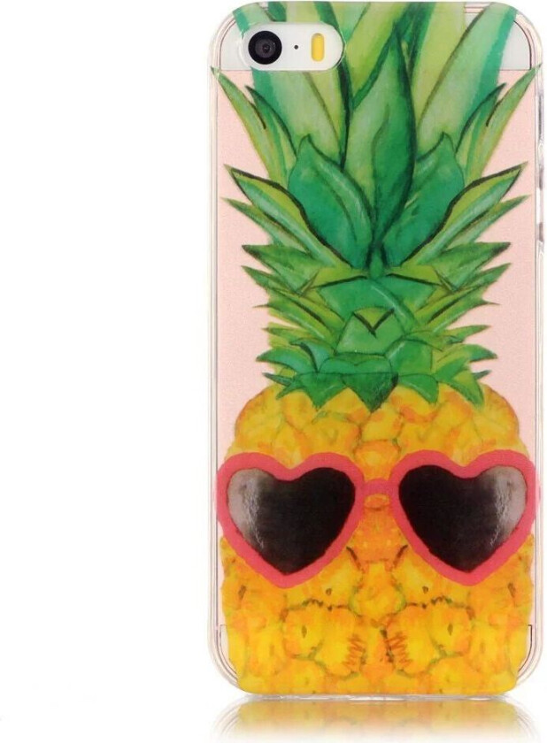 iPhone SE / 5 / 5s Fleksibelt Plast Deksel m. Trykk - Ananas