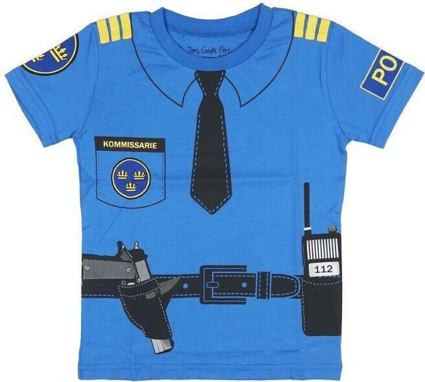 Politiskjorte 5-6 år (120 cl) økologisk bomull politimann