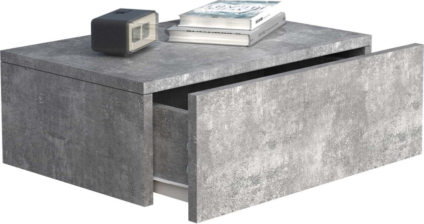 UsalM45 nattbord vegghengt 1 skuff betong dekor.