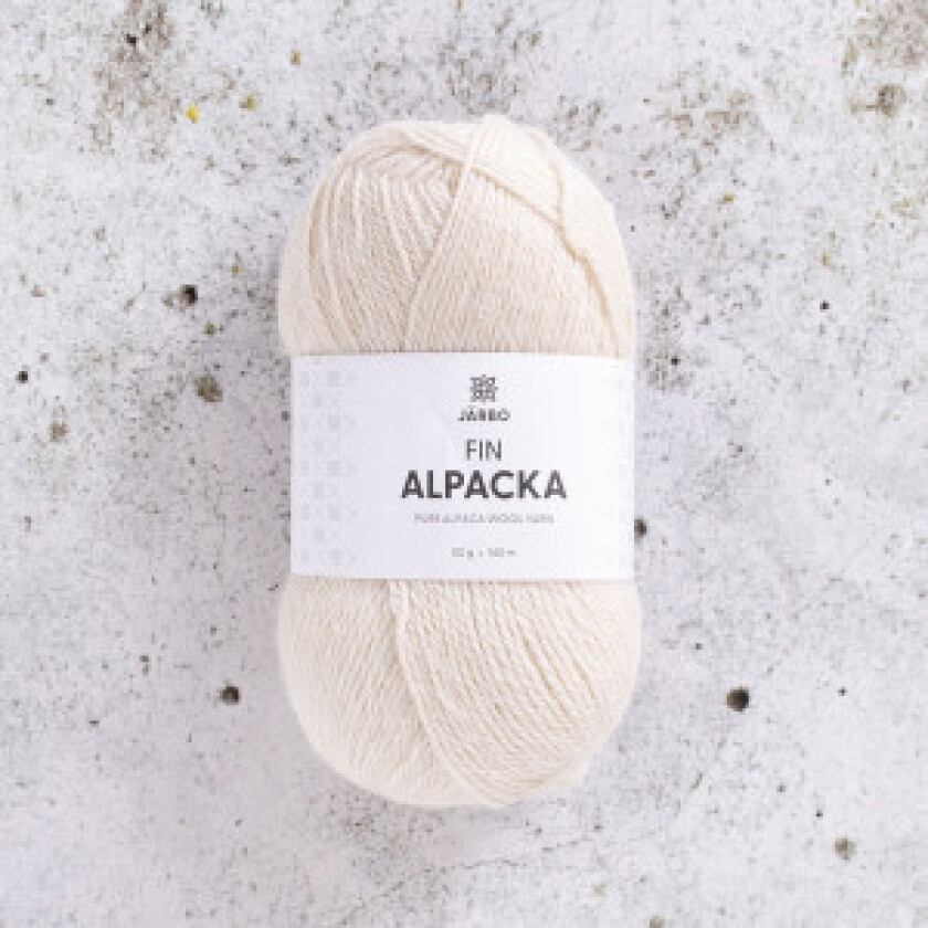 Järbo Fine Alpaca Garn 150 Hvit Melk