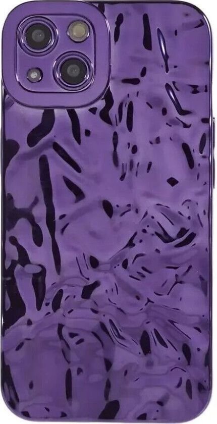 iPhone 13 Glinsende Fleksibel Plast Bakside Deksel - Bølget Design - Lilla