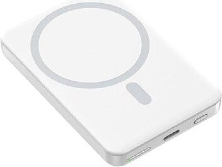 Magnetic - Apple MagSafe Compatible Nødlader - Hvit - 5000 mAh