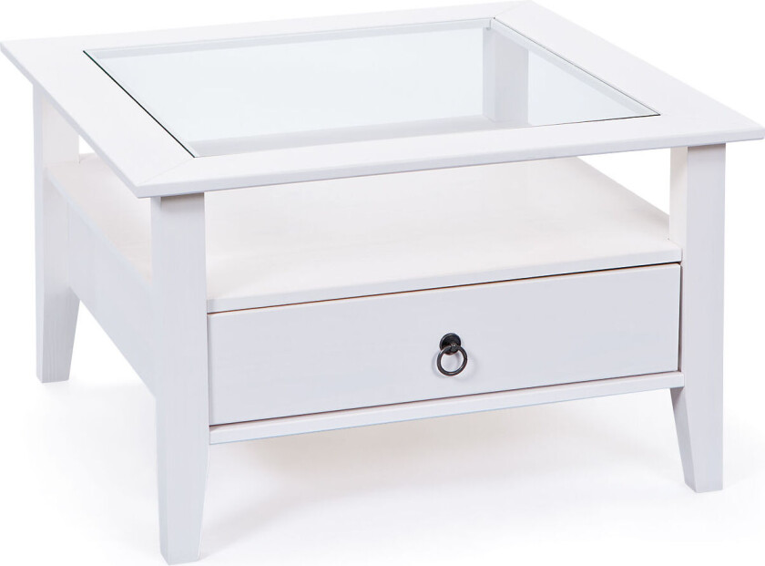 Pall sofabord 1 skuff, 1 hylle hvit.