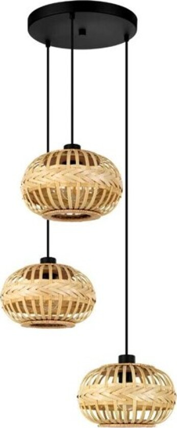 AMSFIELD 1 KLYNGEPENDEL 3XE27 SORT/NATUR