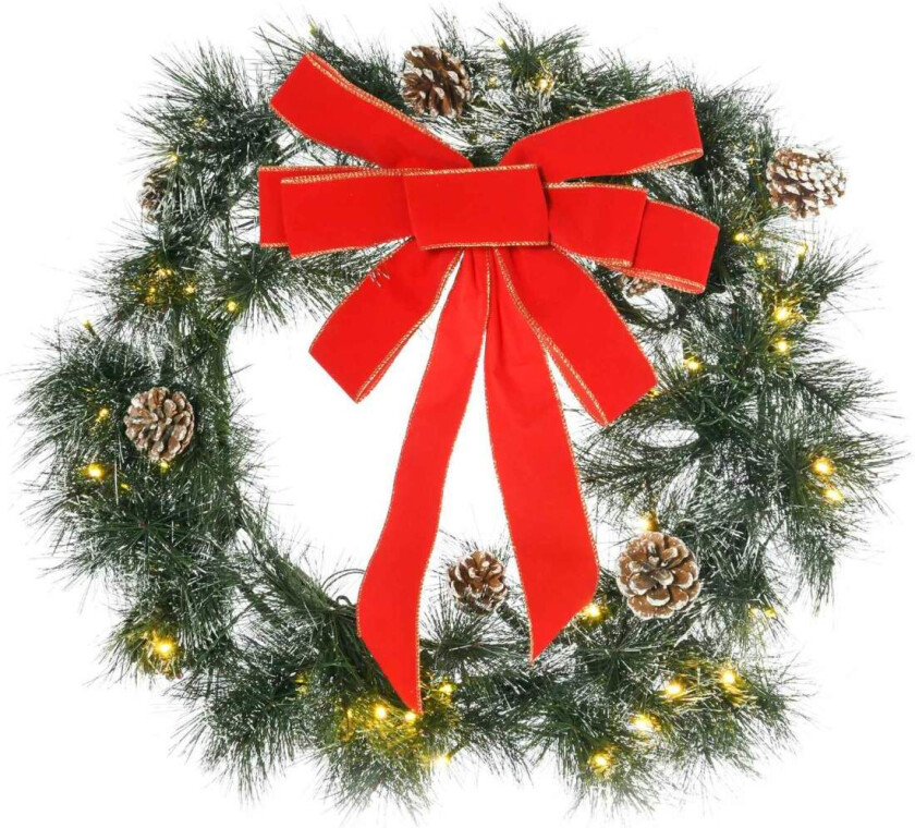 Grankrans Dørkrans Julekrans Bak Med Hengende Malje Pe Grønn Ø60 X 10 Cm